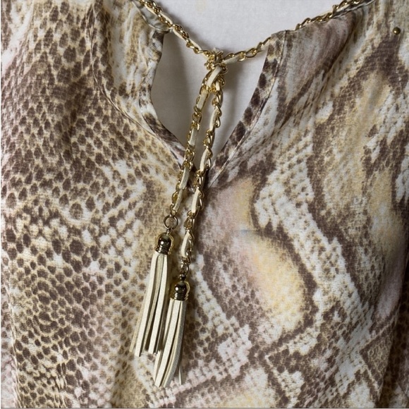 Cache' snakeprint sheer blouse size large - Picture 2 of 4